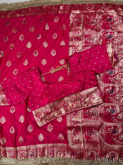 Designer Pure HO Silk With Jacquard Weaving & Cutdana Handwork Saree