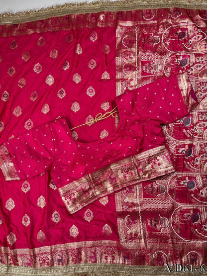 Designer Pure HO Silk With Jacquard Weaving & Cutdana Handwork Saree