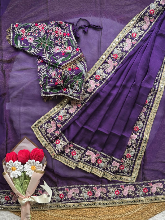 Beautifull Rangoli Silk With Heavy Embrodiery Work Saree