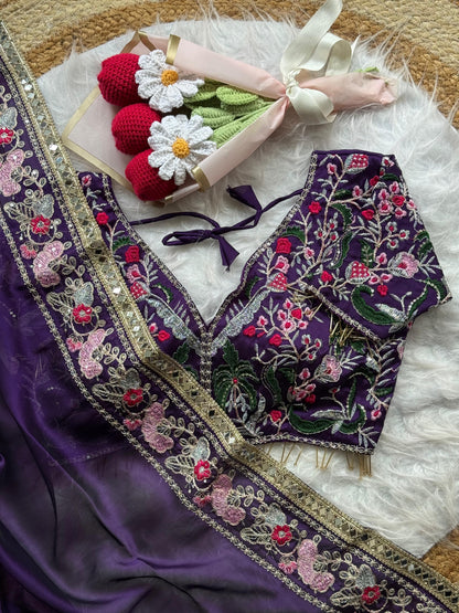 Beautifull Rangoli Silk With Heavy Embrodiery Work Saree