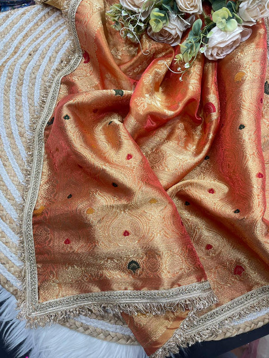 Beautiful Soft Rich Jacquard Minakari Silk & Embroidery Work Saree