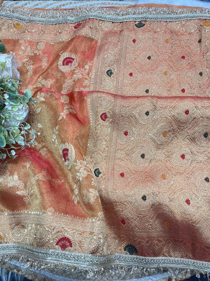 Beautiful Soft Rich Jacquard Minakari Silk & Embroidery Work Saree