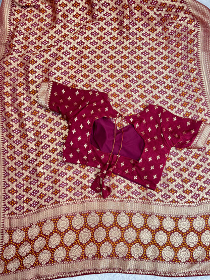 Beautiful Pure Soft Viscose Khadi Georgette With Rich Jacquard Weaving Work Saree