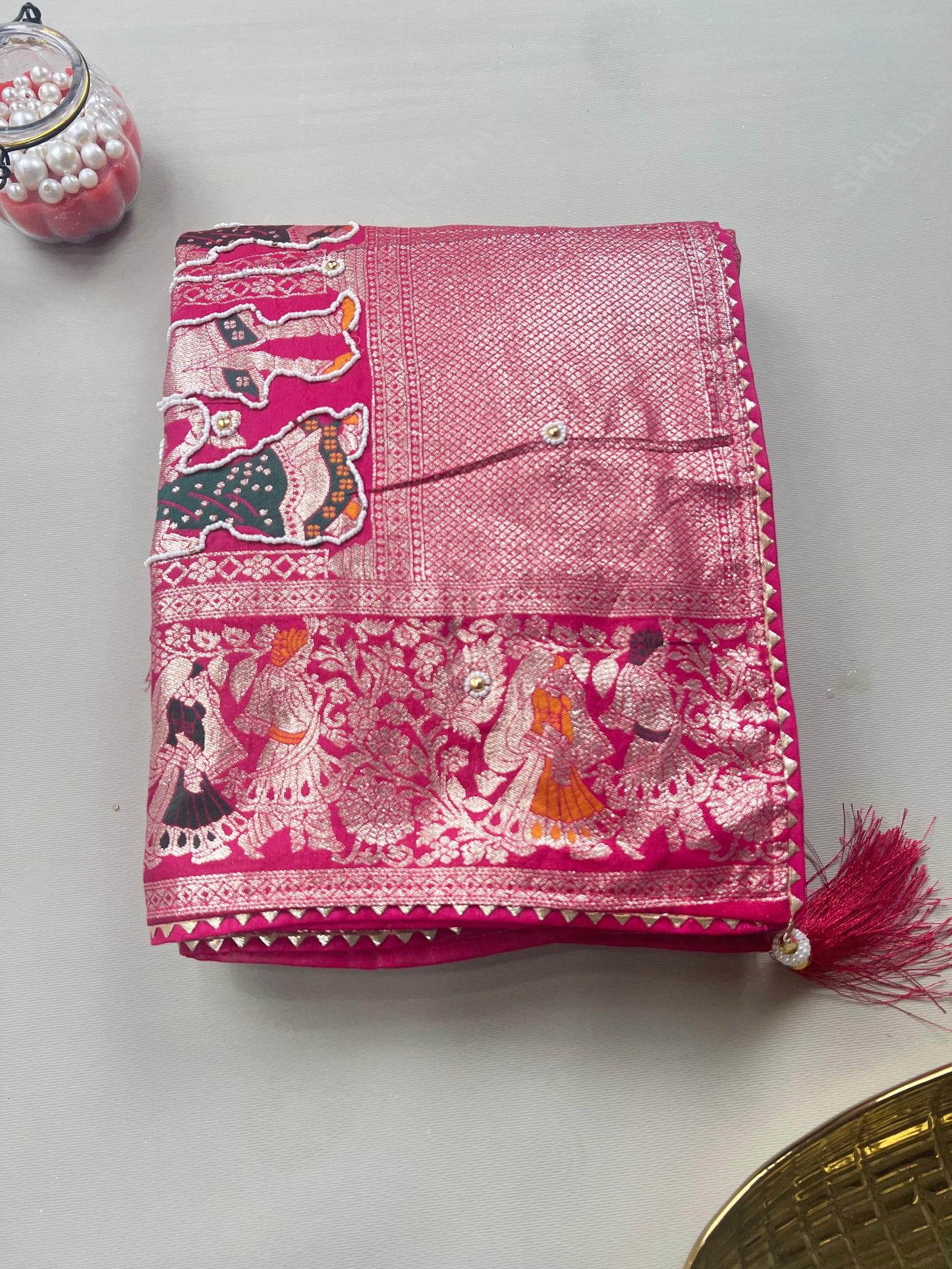 Beautiful Pure Soft HO Silk With Rich Jacquard Weaving Border Saree