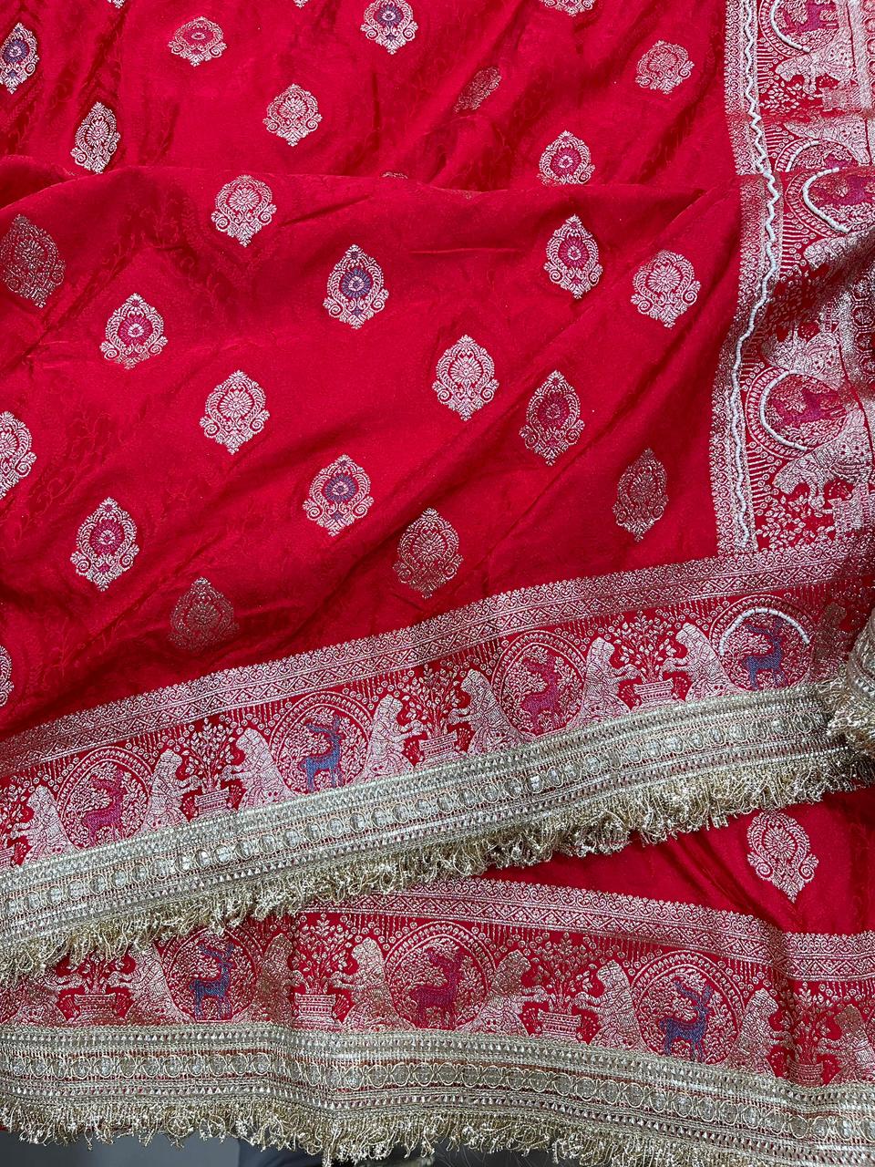 Beautiful Pure Soft HO Silk With Rich Jacquard Weaving Work Saree