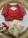 Beautifull Two Tone Silk With Embroidery Work Saree
