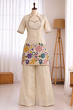 Premium Tissue Shimmer Silk Embroidery Work Top Bottom