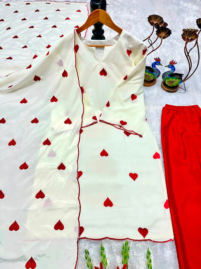 Designer Natural Crepe Heavy Embroidered Salwar Suit Set