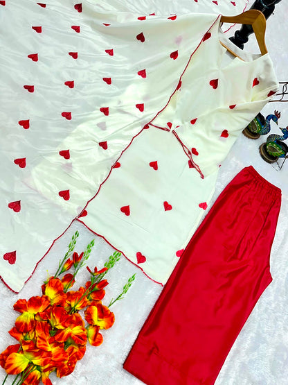 Designer Natural Crepe Heavy Embroidered Salwar Suit Set