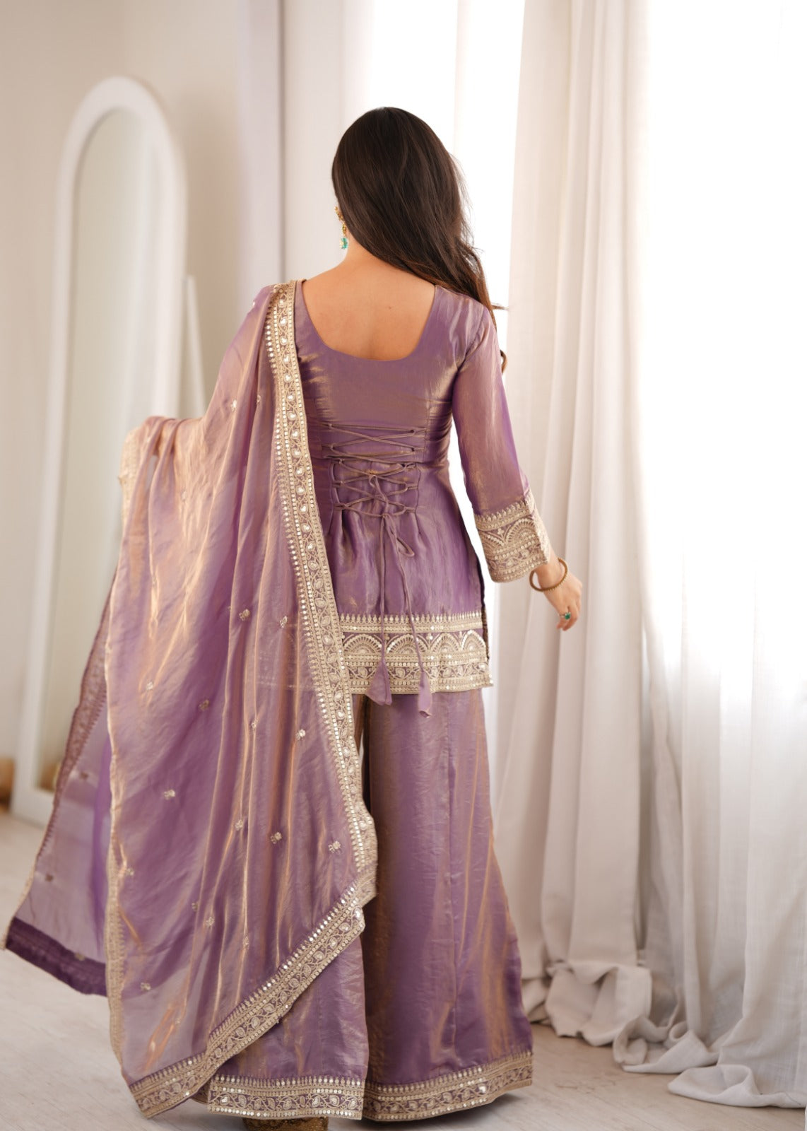 Frendy Silk Embroidery Work Kurti Plazzo