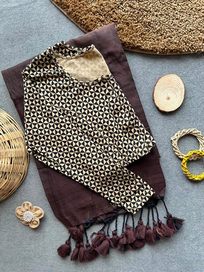 Pure Khadi Cotton Plain Saree