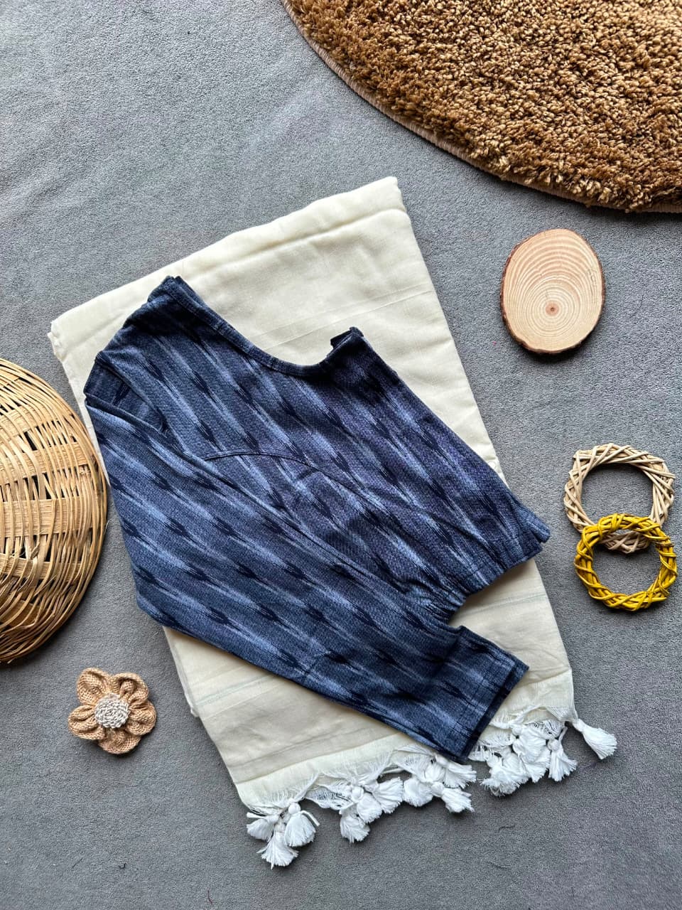 Pure Khadi Cotton Plain Saree