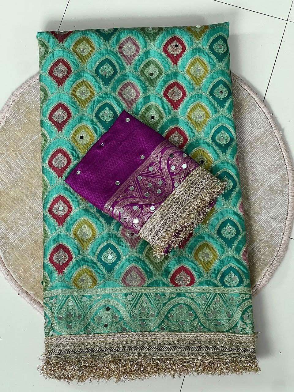 Heavy Satin Silk Banarasi Zari Rangkat Work Saree