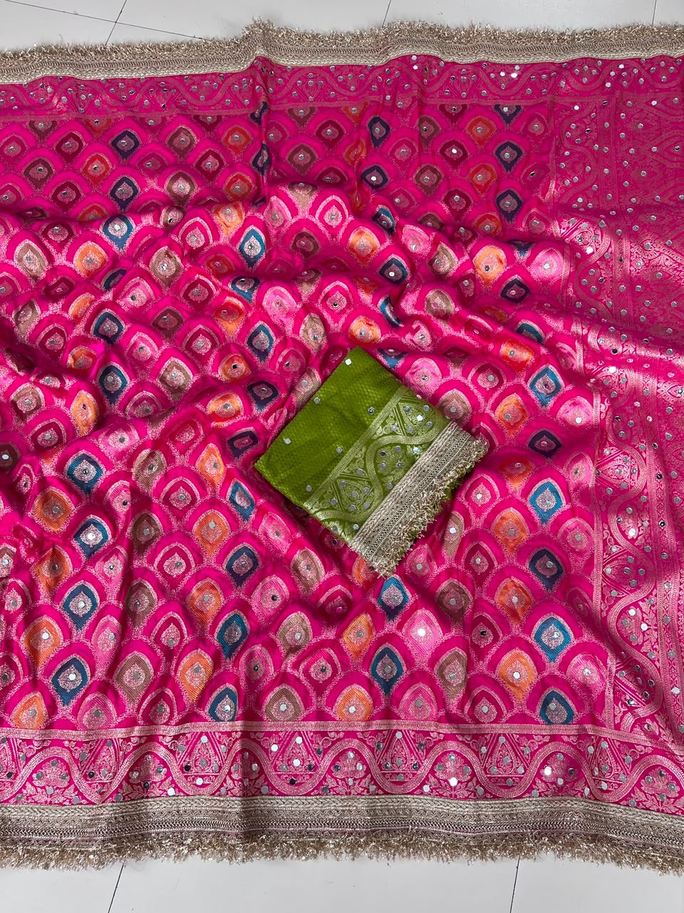 Heavy Satin Silk Banarasi Zari Rangkat Work Saree