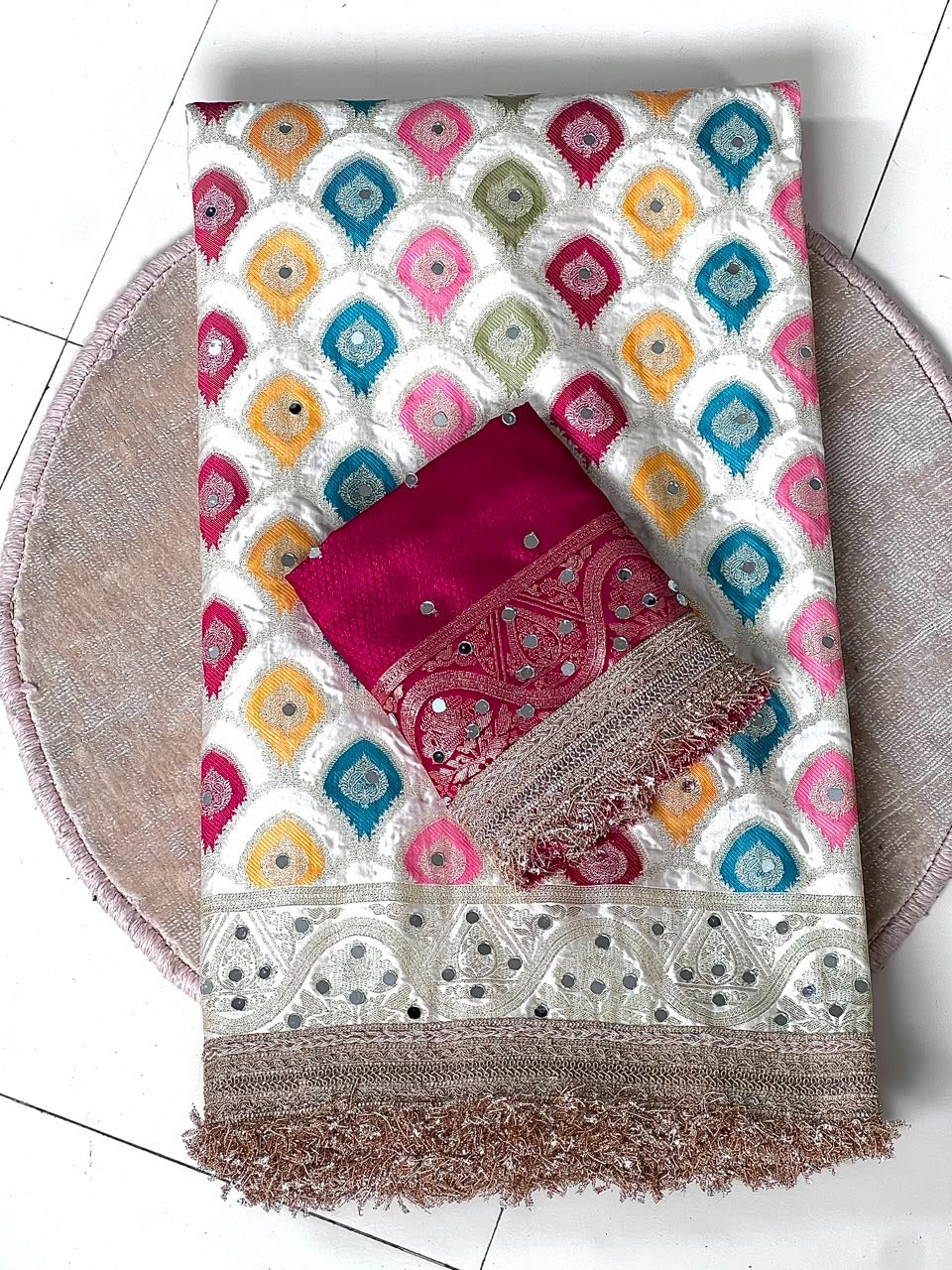 Heavy Satin Silk Banarasi Zari Rangkat Work Saree