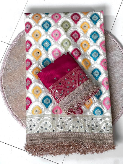 Heavy Satin Silk Banarasi Zari Rangkat Work Saree