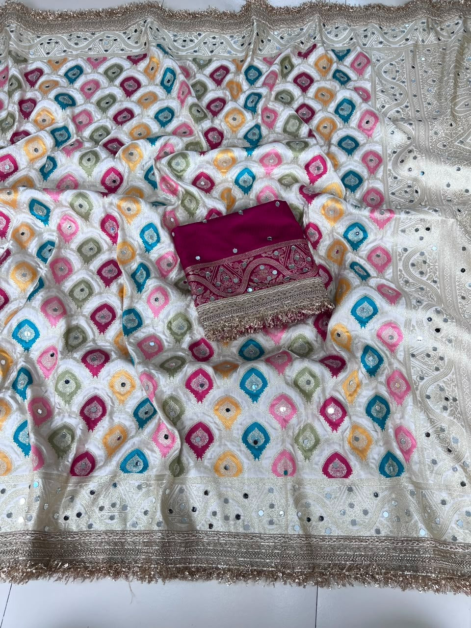 Heavy Satin Silk Banarasi Zari Rangkat Work Saree
