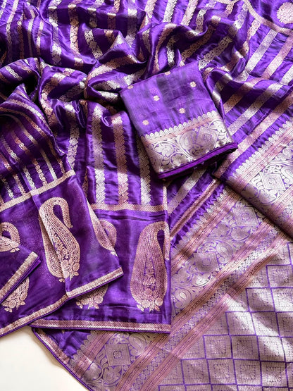Rich Jacquard Zari Mango Weaving Work Saree