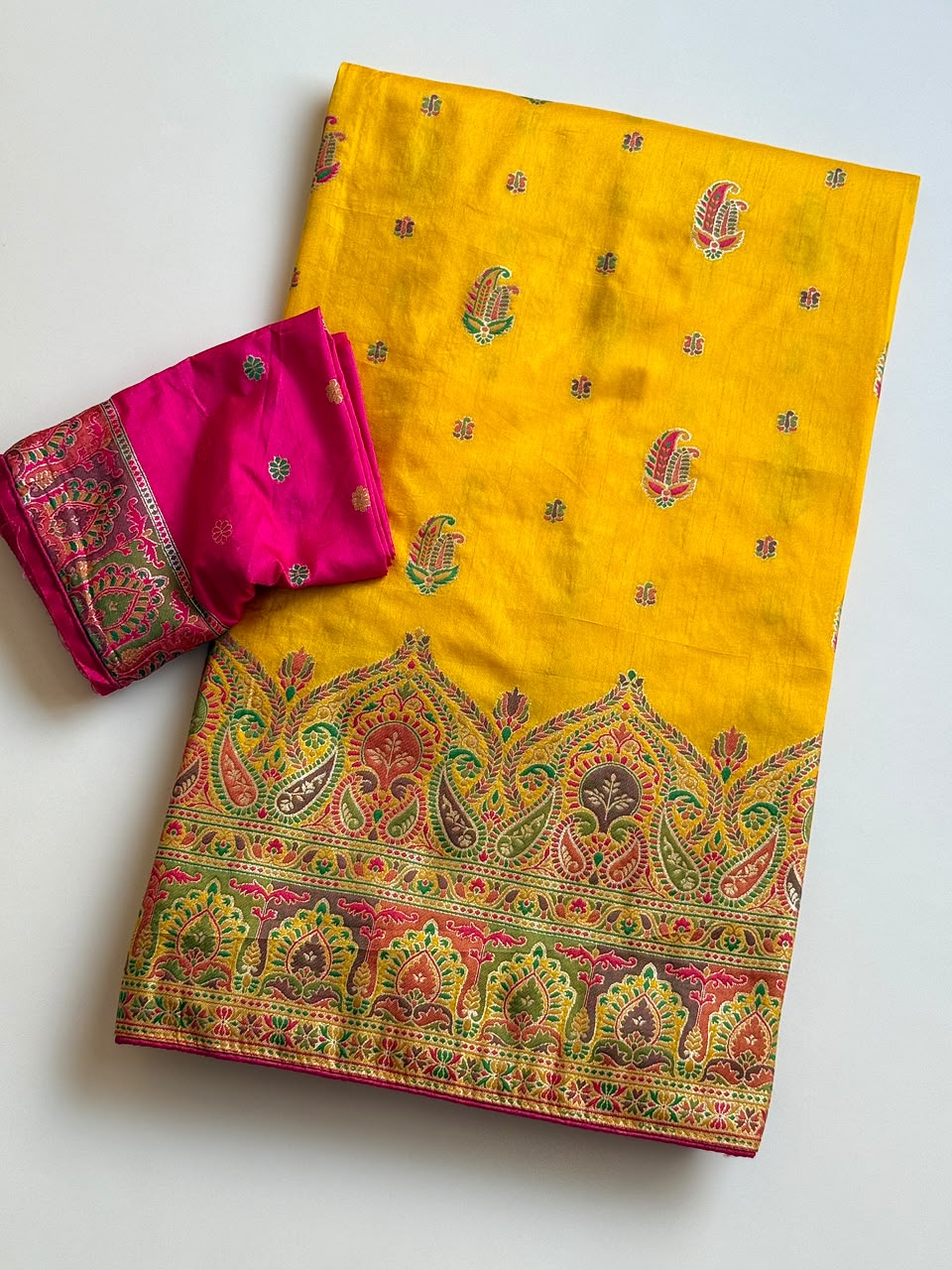 Rajwadi Pashmina Silk Zari Weaving Work Saree