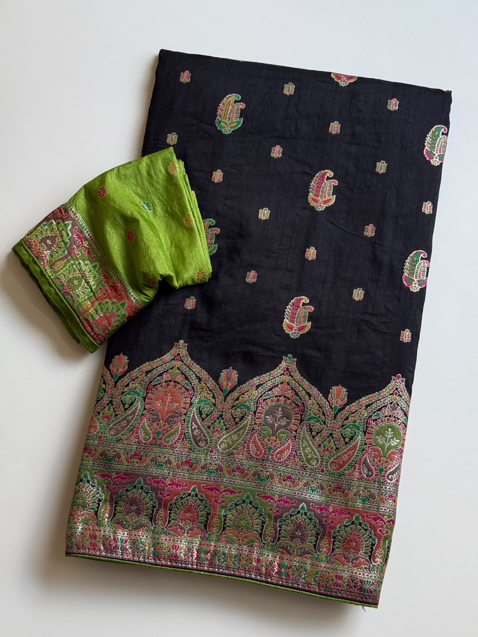 Rajwadi Pashmina Silk Zari Weaving Work Saree