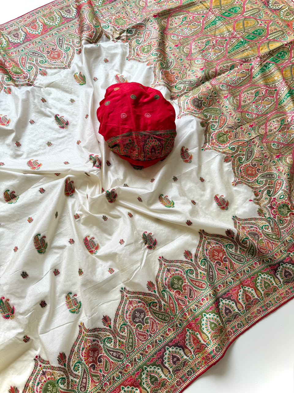 Rajwadi Pashmina Silk Zari Weaving Work Saree