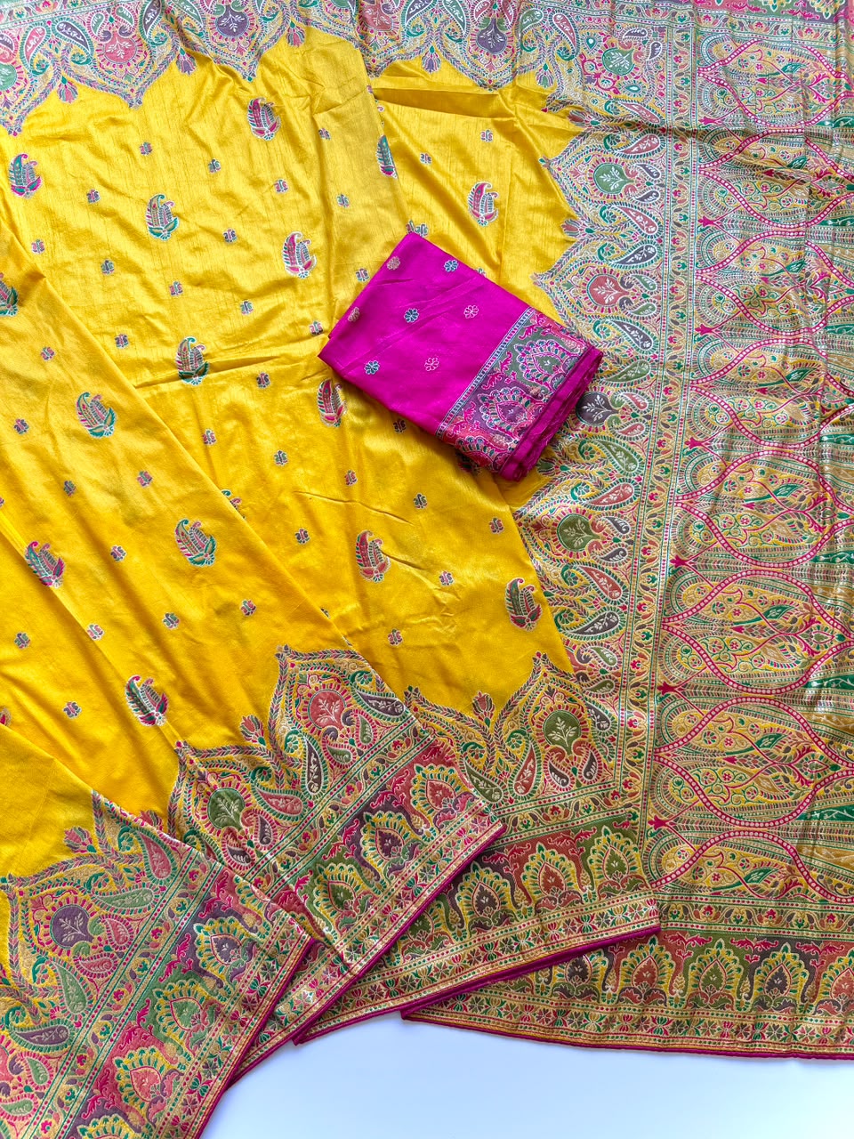 Rajwadi Pashmina Silk Zari Weaving Work Saree