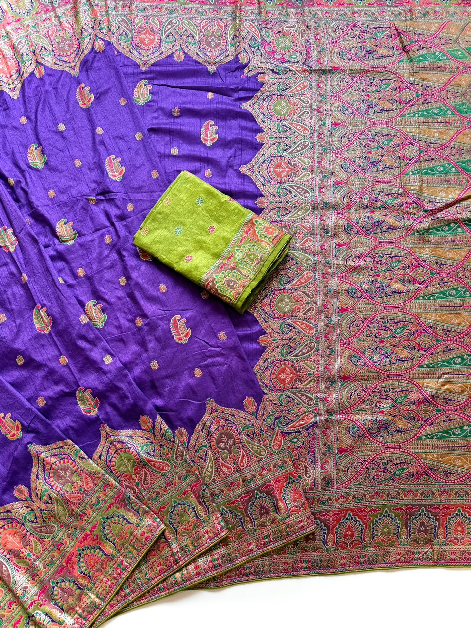 Rajwadi Pashmina Silk Zari Weaving Work Saree