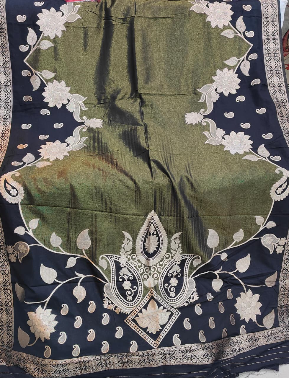 Chainya Tissue Shimmer Hand Dyeing Work Saree