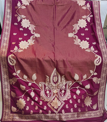Chainya Tissue Shimmer Hand Dyeing Work Saree