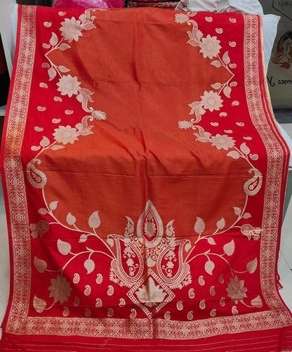 Chainya Tissue Shimmer Hand Dyeing Work Saree