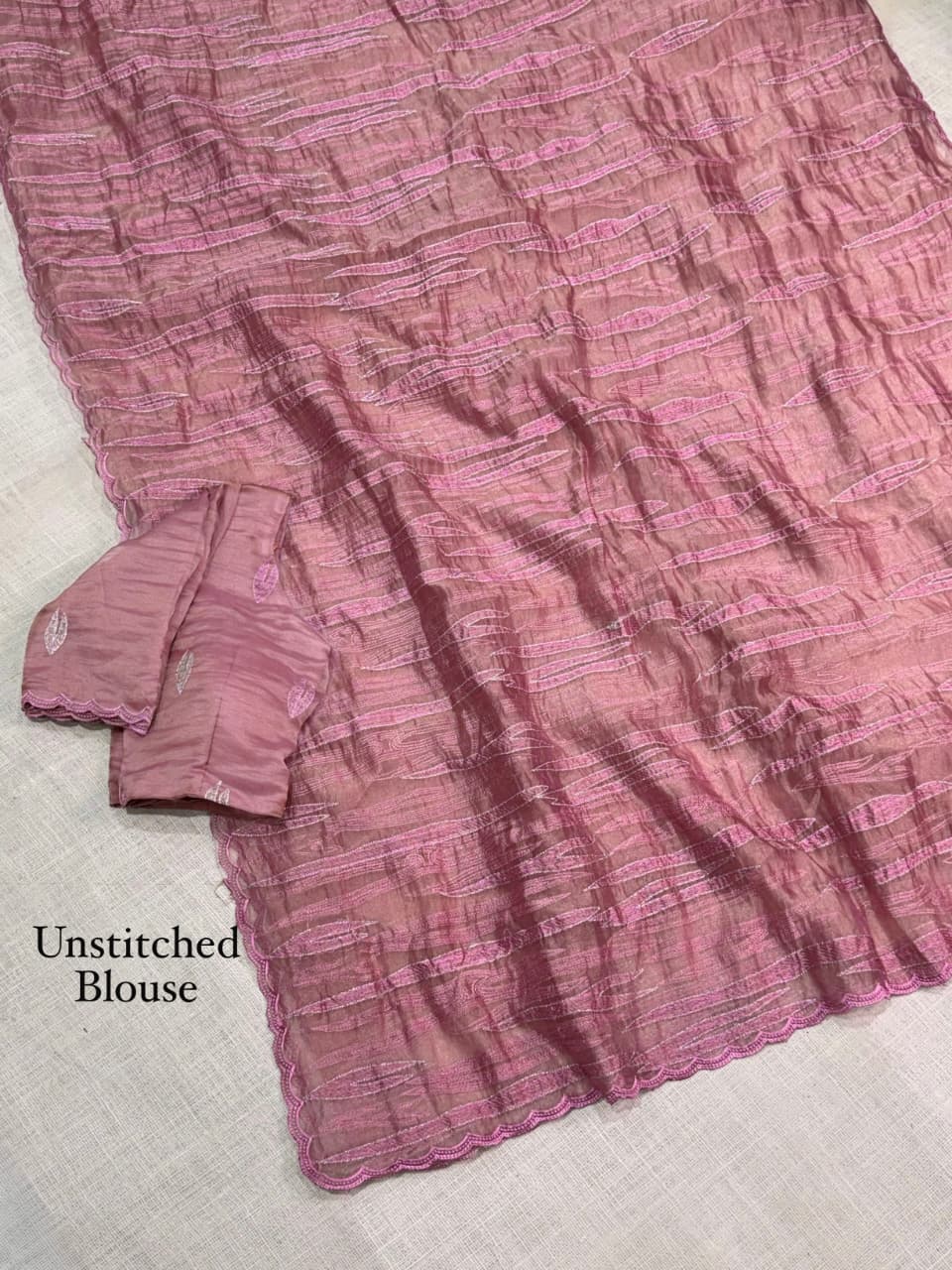 Muscut Silk Turkish Organza Thread Sequins Embroidery Work Saree