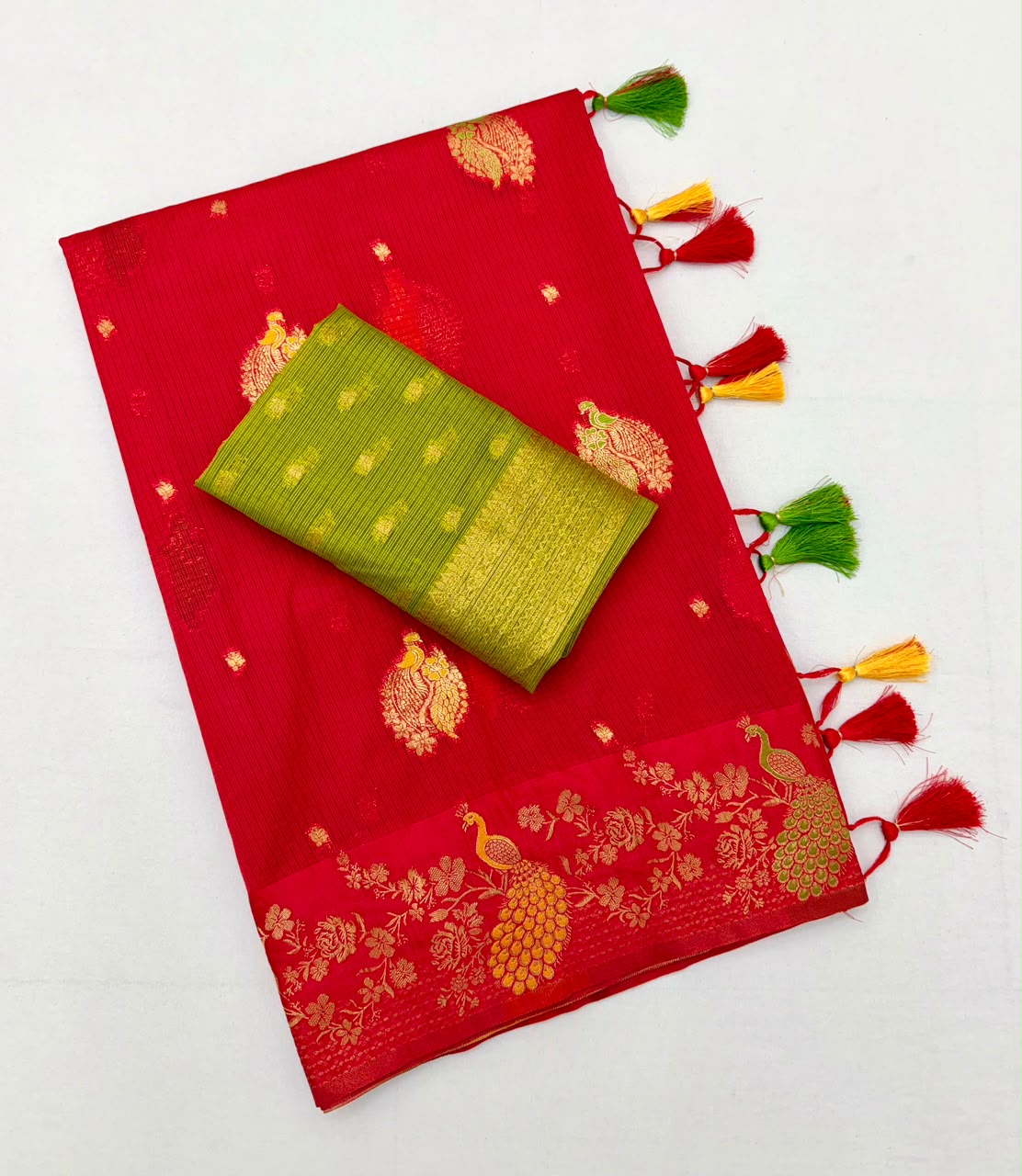 Doriya Chex Jacquard Weaving Satin Border Saree