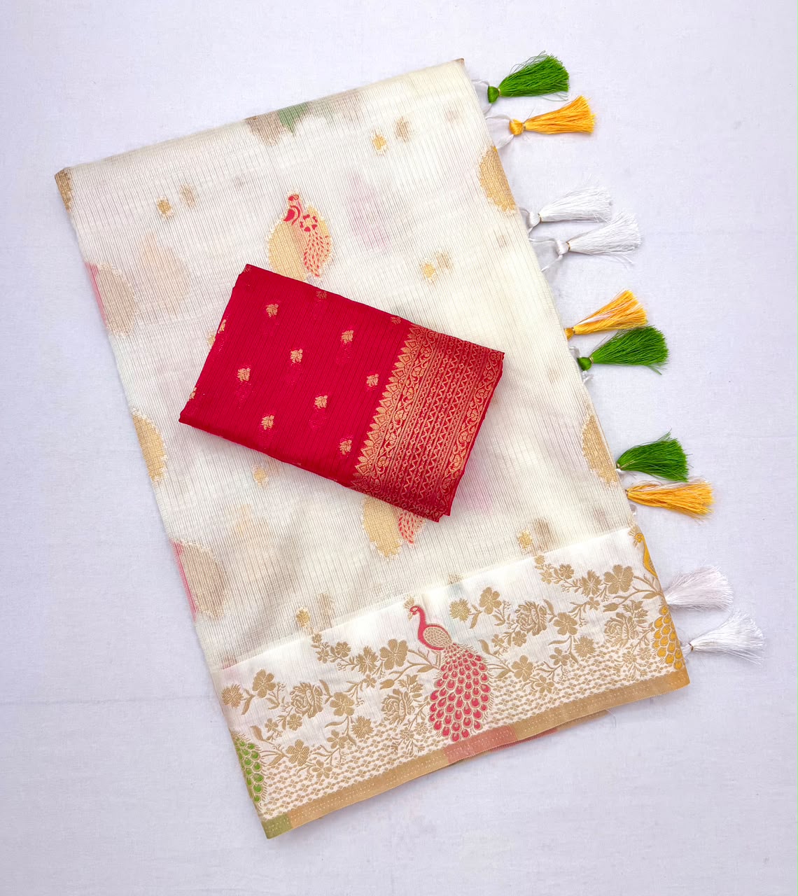 Doriya Chex Jacquard Weaving Satin Border Saree