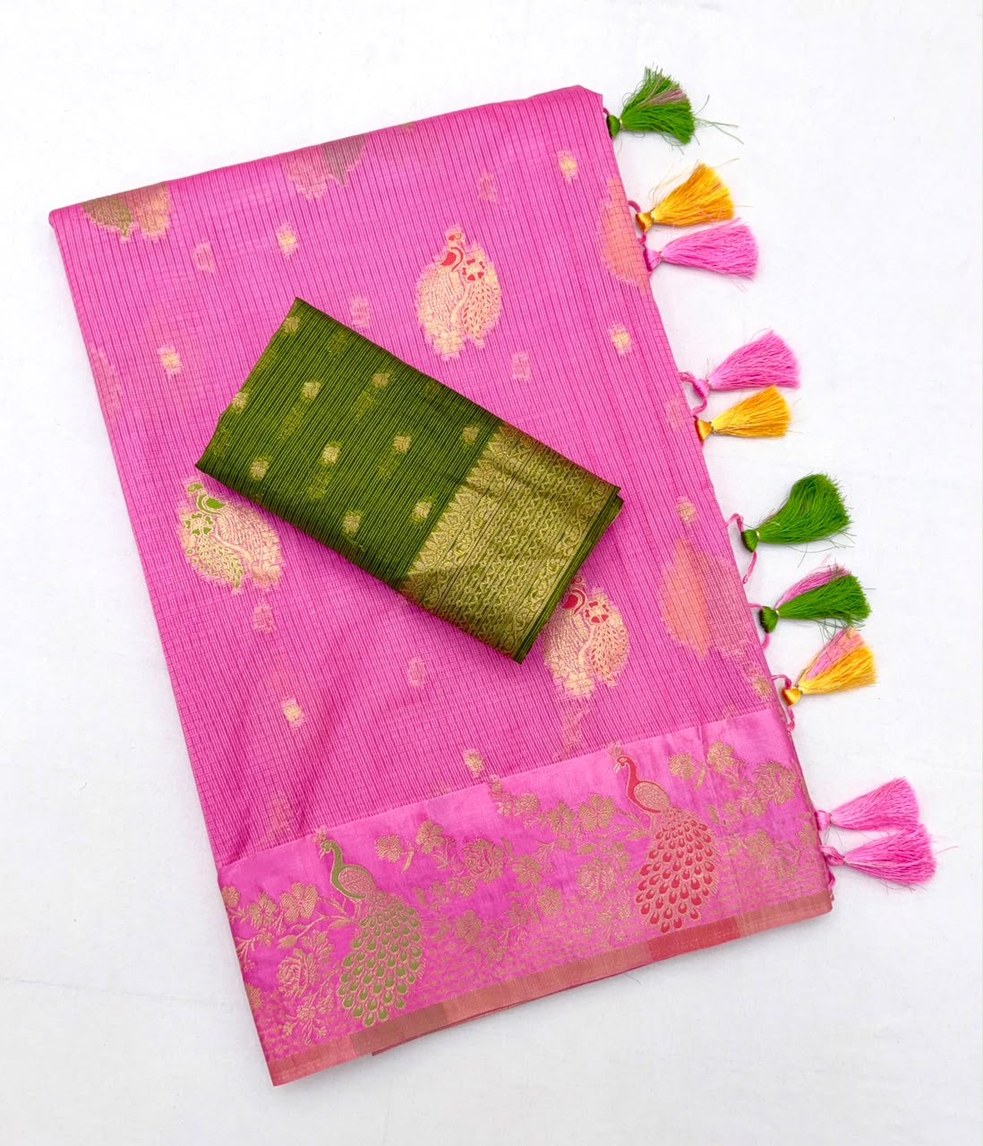 Doriya Chex Jacquard Weaving Satin Border Saree
