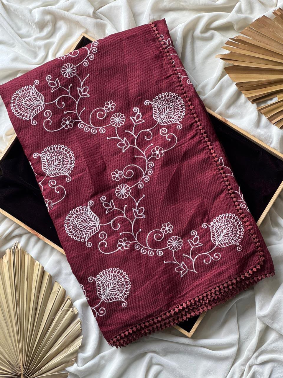 Premium Pure Kota Doriya Multi Thread Zaal Work Saree