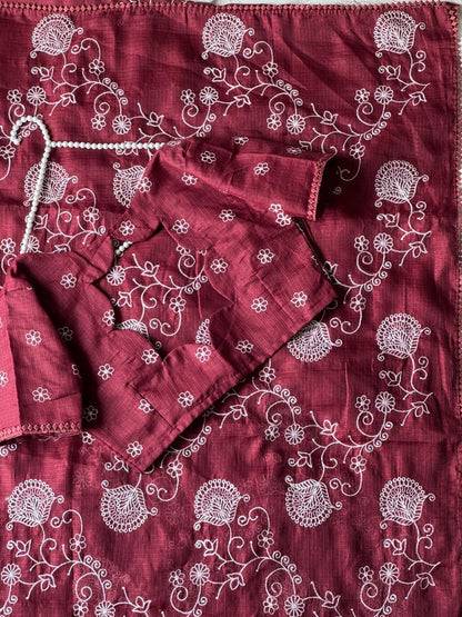Premium Pure Kota Doriya Multi Thread Zaal Work Saree