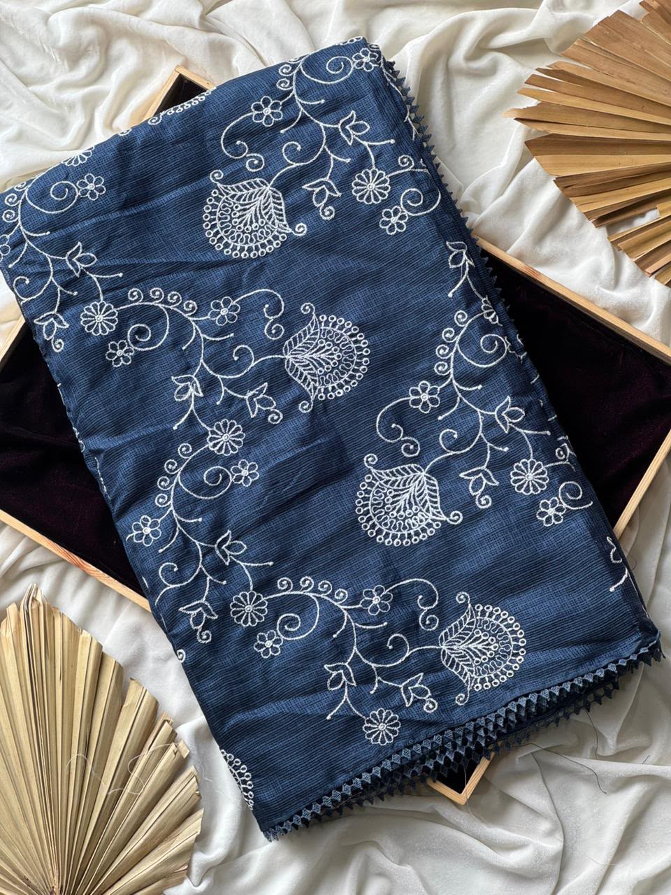 Premium Pure Kota Doriya Multi Thread Zaal Work Saree