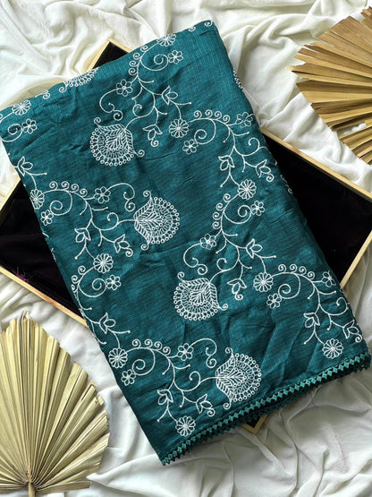 Premium Pure Kota Doriya Multi Thread Zaal Work Saree