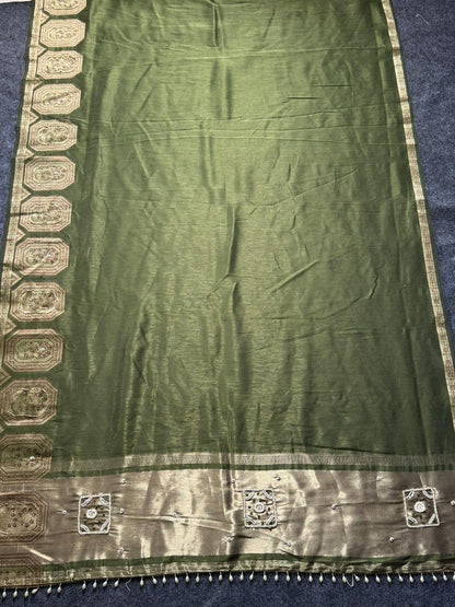 Beautifull Simmer Tissue Fabric Saree