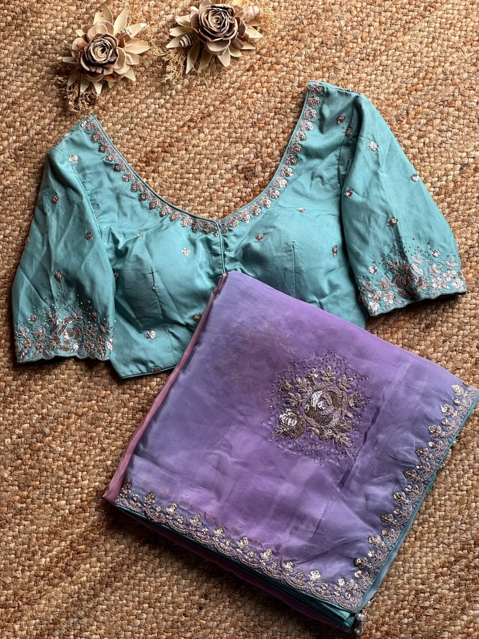 Rosy Lavender Elegance – Pure Tabi Silk Designer Saree
