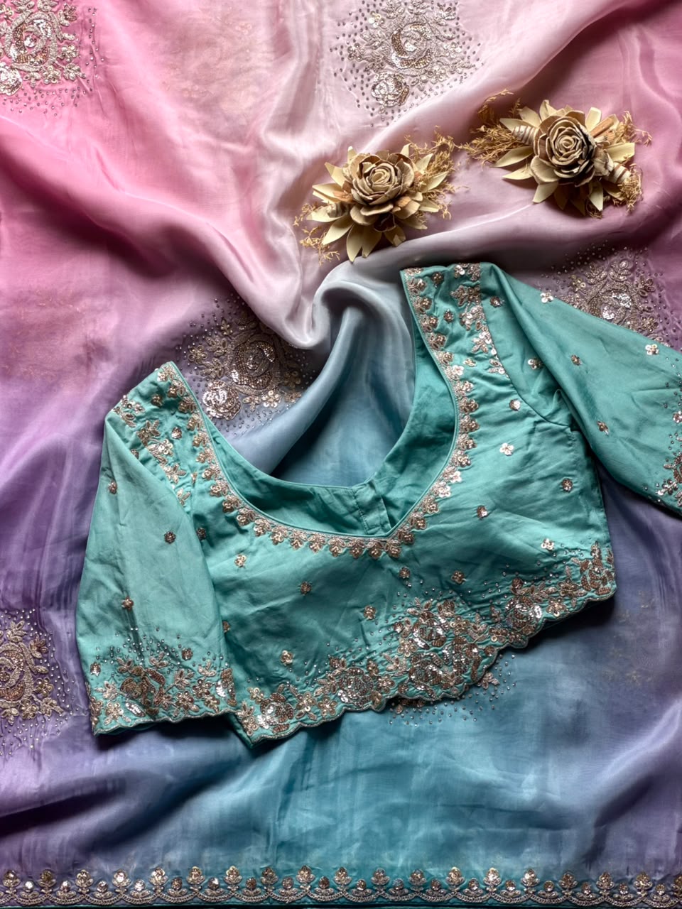 Rosy Lavender Elegance – Pure Tabi Silk Designer Saree