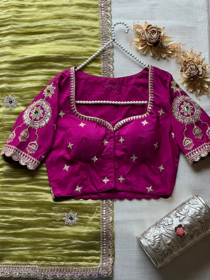 Olive Rose Royale – Pure Crunchy Tissue Silk Saree