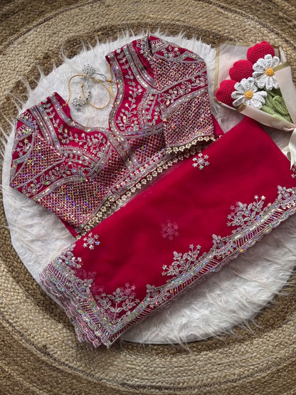 Soft Butterfly Net Designer Saree
