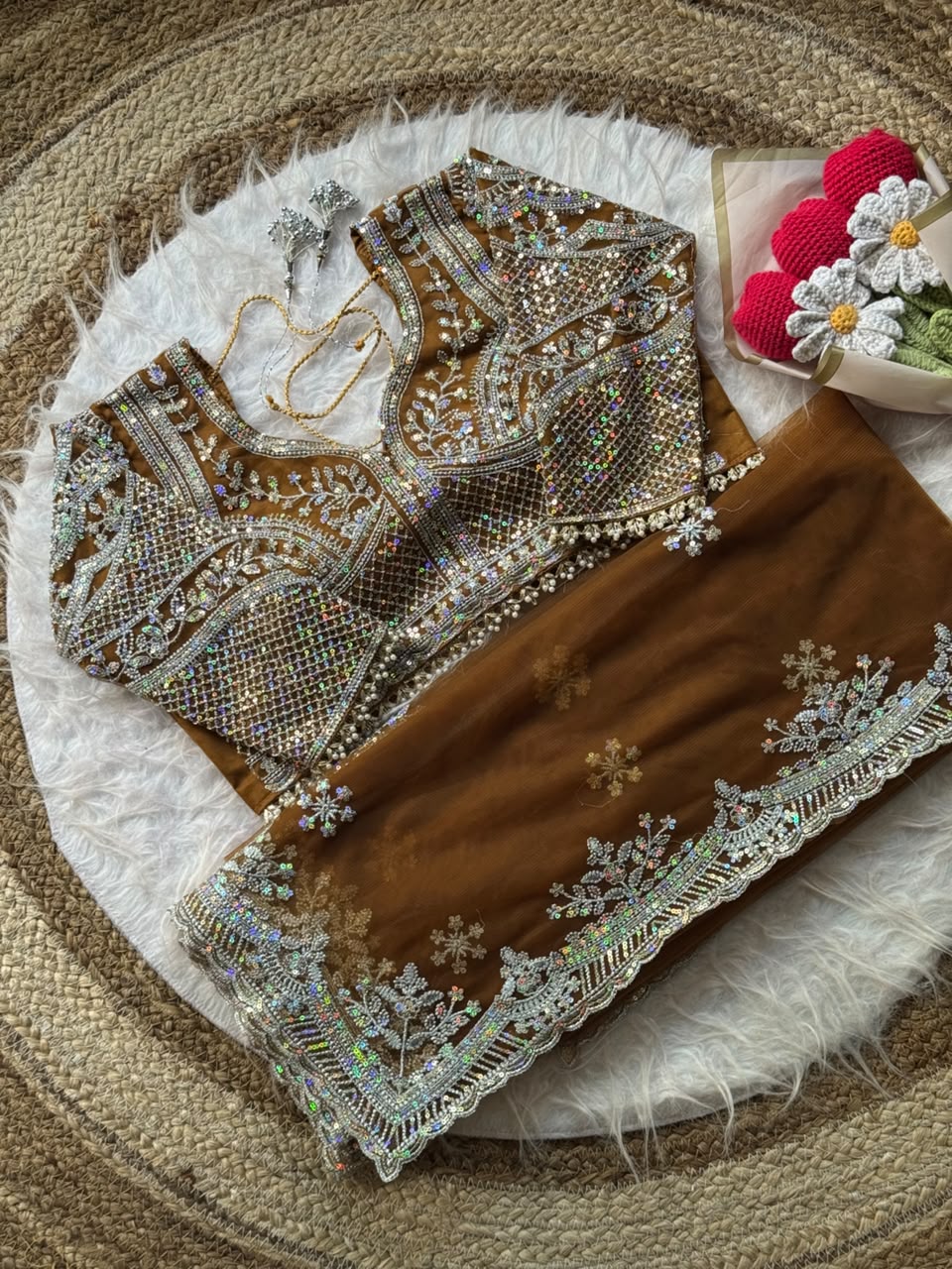Soft Butterfly Net Designer Saree