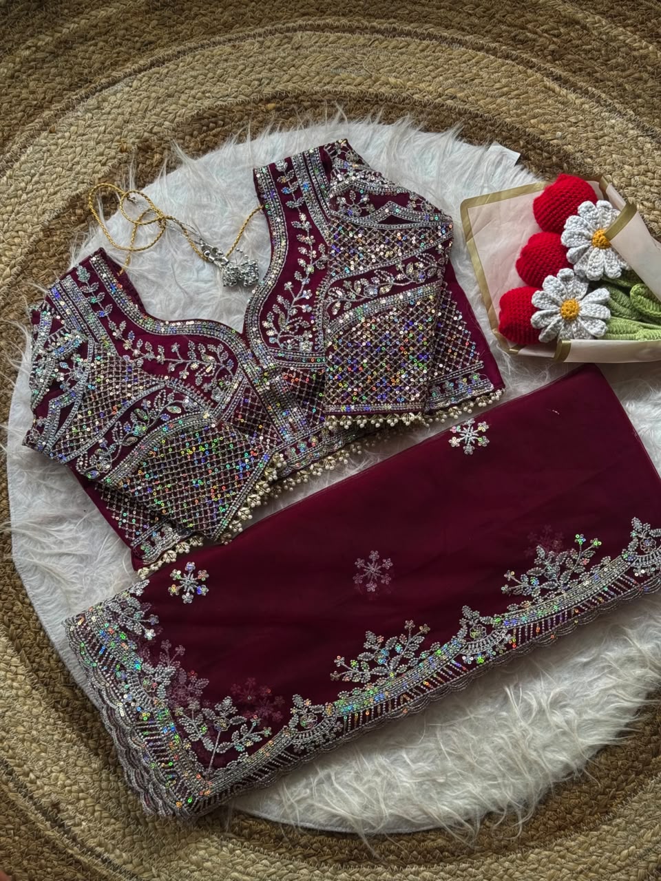 Soft Butterfly Net Designer Saree
