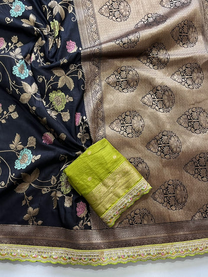 Elegant Dolla Silk Embroidered Saree with Unstitched Blouse
