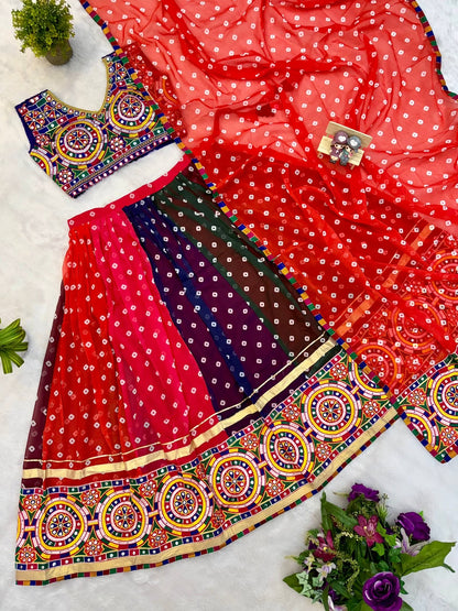 Navratri Special Faux Georgette Embroidery Work Lehenga