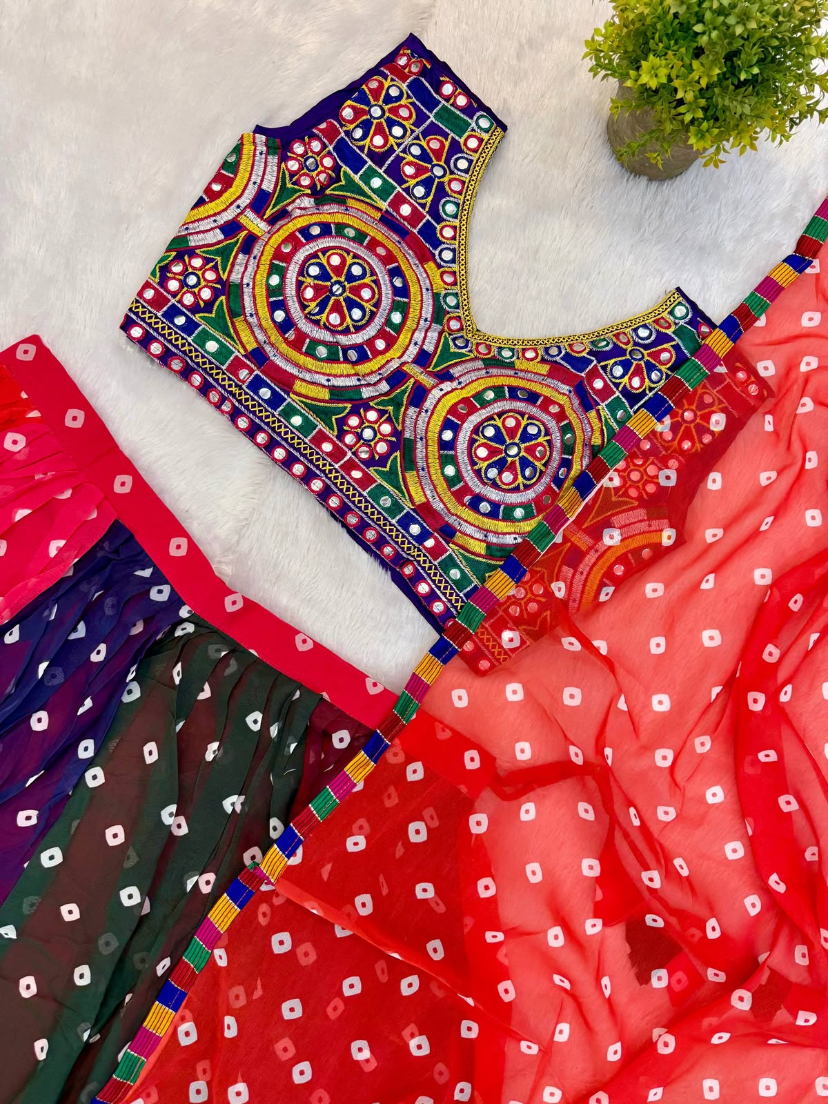 Navratri Special Faux Georgette Embroidery Work Lehenga
