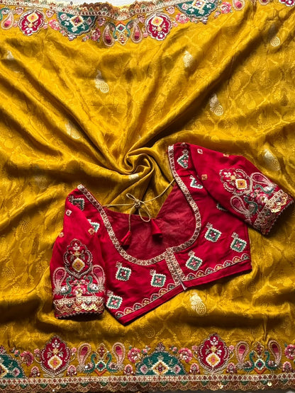 Designer Dola Silk Coding & Sequence Work Saree