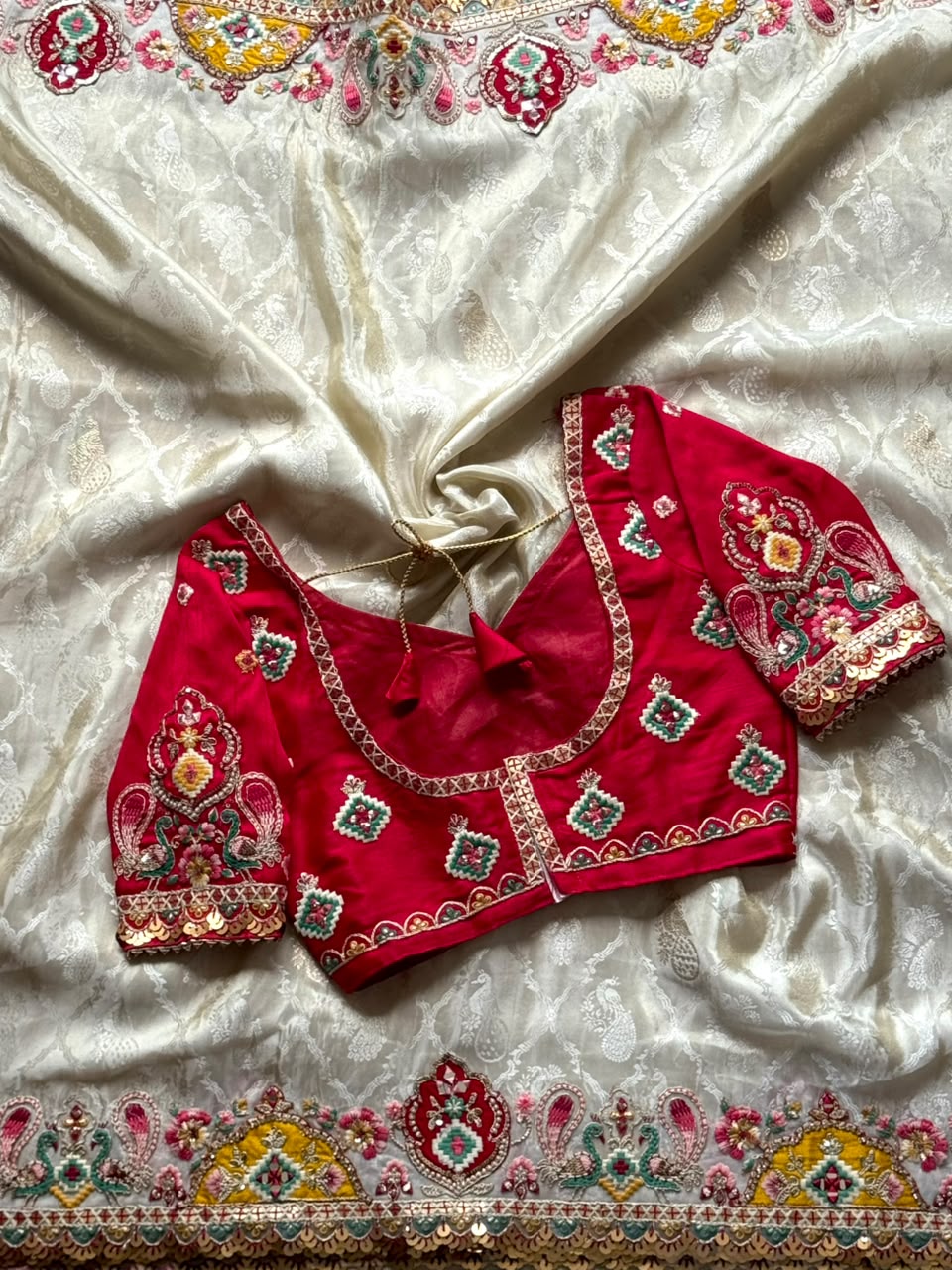 Designer Dola Silk Coding & Sequence Work Saree